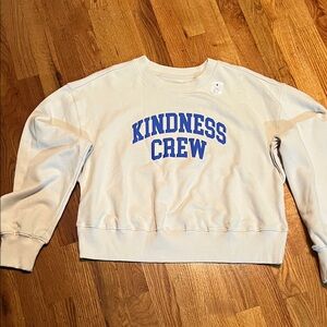 Old Navy Cream Sweater with Blue Print